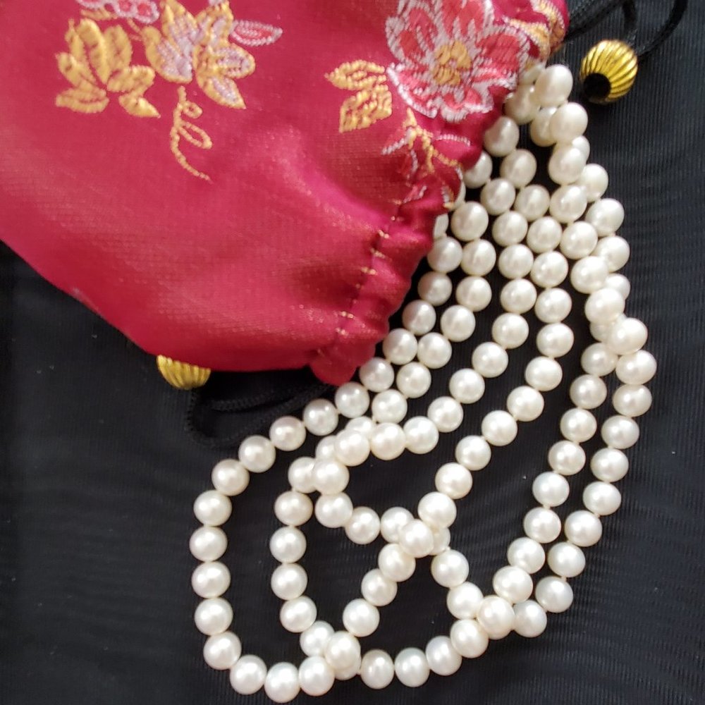 Three Strands Faux Pearls